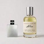 Allur extrait de parfum by Resemble Perfumes beside the designer fragrance that inspired it