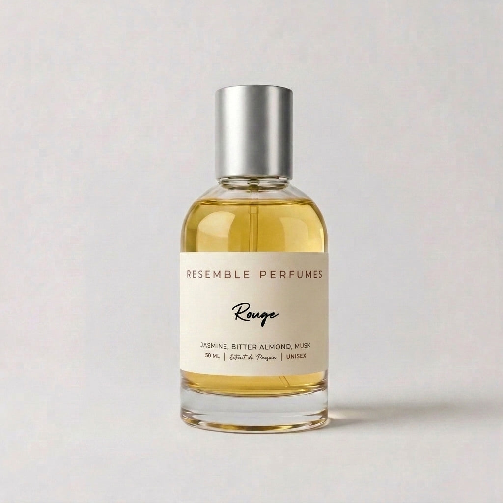 Rouge 50 ml extrait de parfum by Resemble Perfumes, a jasmine, saffron and cedar unisex scent